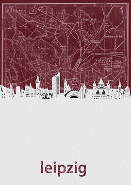 leipzig skyline red