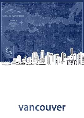 vancouver skyline blue