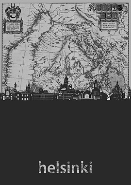 helsinki skyline grey