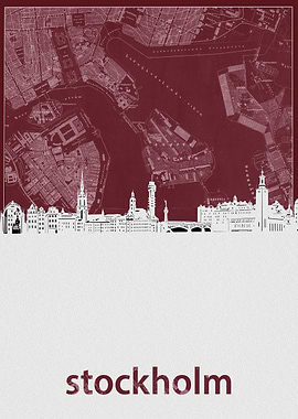 stockholm skyline red
