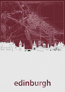 edinburgh skyline red