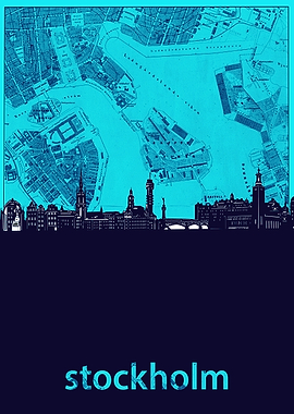 stockholm skyline turquois