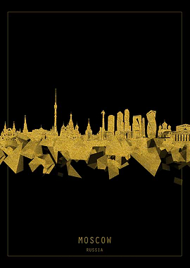 moscow skyline gold