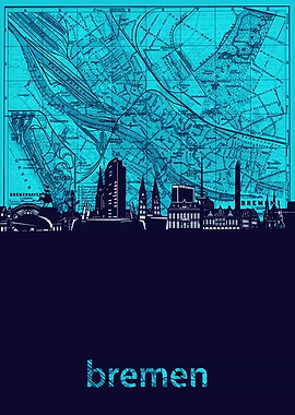 bremen skyline turquoise