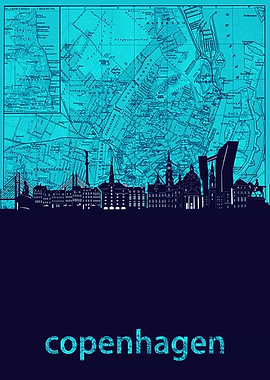 copenhagen skyline turquoi