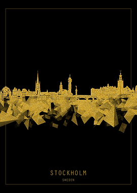 stockholm skyline gold