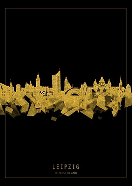 leipzig skyline gold