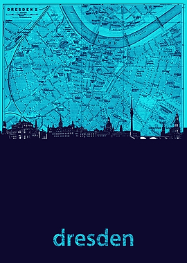 dresden skyline turquoise