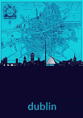 dublin skyline turquoise