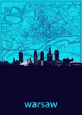 warsaw skyline turquoise