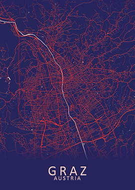 Graz Austria City Map
