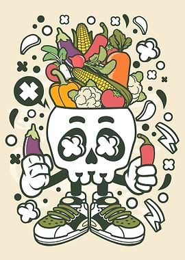 Vegetable Skull Head