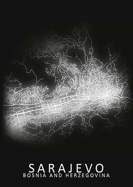 Sarajevo Bosnia City Map