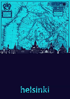 helsinki skyline turquoise
