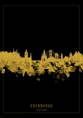 edinburgh skyline gold