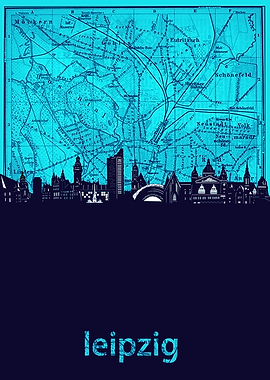 leipzig skyline turquoise