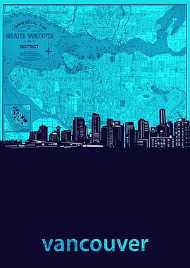 vancouver skyline turquois