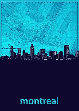 montreal skyline turquoise