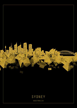 sydney skyline gold