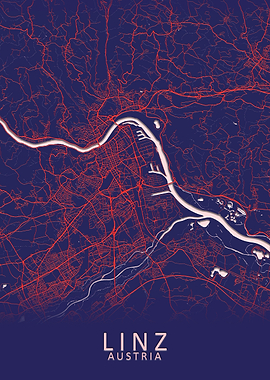 Linz Austria City Map