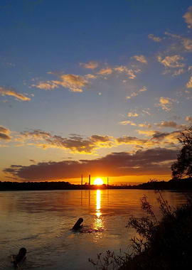 Colorful Sunset at Vistula