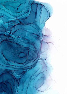 Blue Half Alcohol Ink