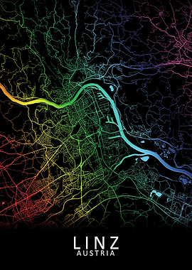Linz Austria City Map