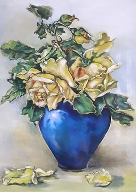 Vintage yellow roses