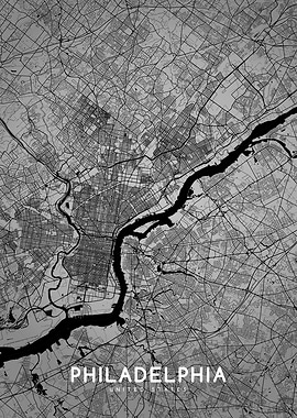 Philadelphia map BW