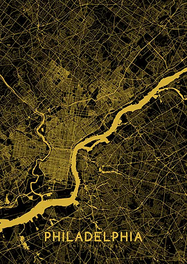 Philadelphia map gold