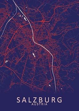 Salzburg Austria City Map