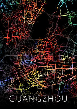 Guangzhou China City Map
