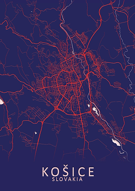Kosice Slovakia City Map