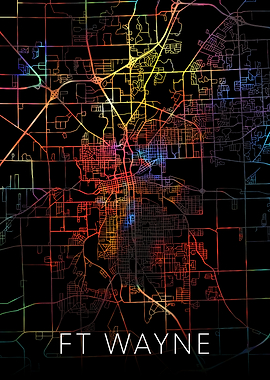 Ft Wayne Indiana City Map