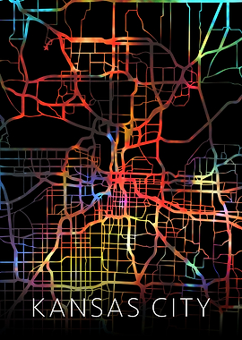 Kansas City Watercolor Map