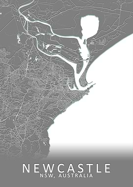 Newcastle Australia Map