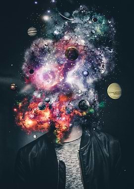 Space galaxy head explode