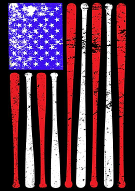 Baseball USA Flag