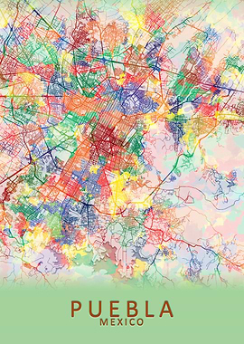 Puebla Mexico City Map