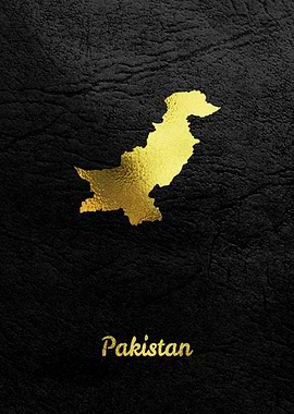 Golden Pakistan Map