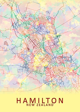 Hamilton New Zealand Map