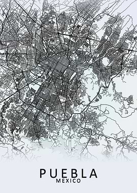 Puebla Mexico City Map