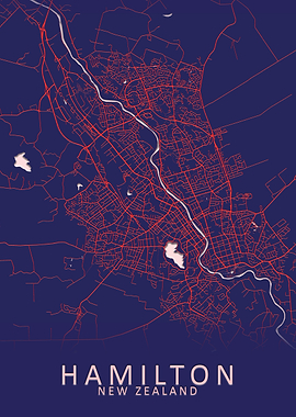 Hamilton New Zealand Map
