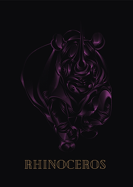 Rhinoceros on Black