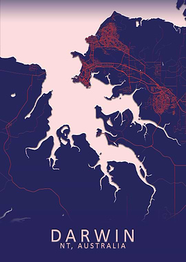 Darwin Australia City Map