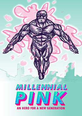 Millennial pink superhero
