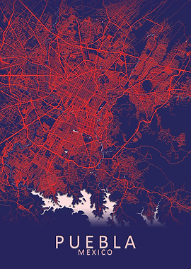 Puebla Mexico City Map