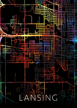 Lansing Michigan City Map