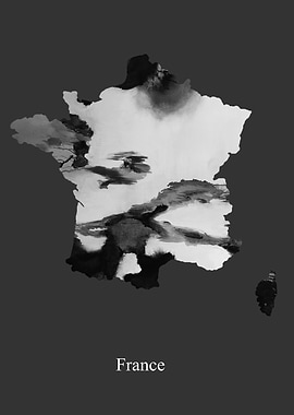 France Map Black White