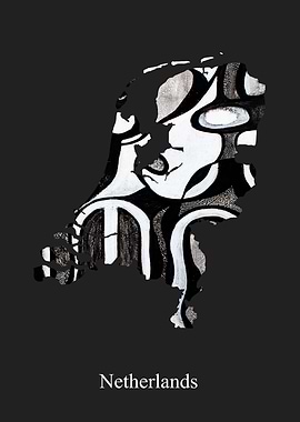 Netherlands map blackwhite